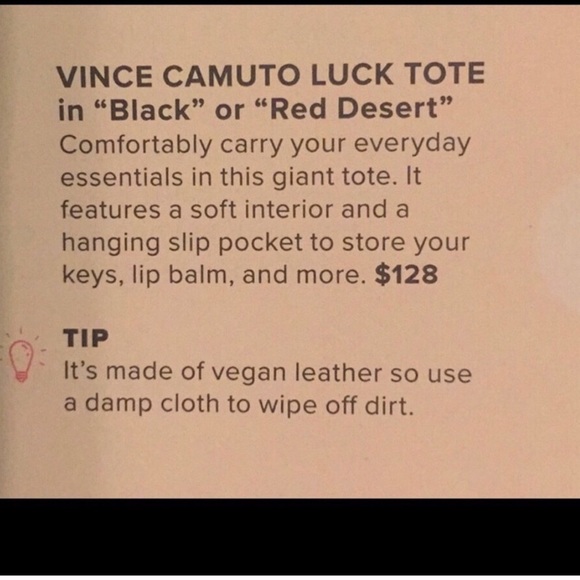 NIB  Vince Camuto Luck Vegan Leather Tote - Picture 8 of 8